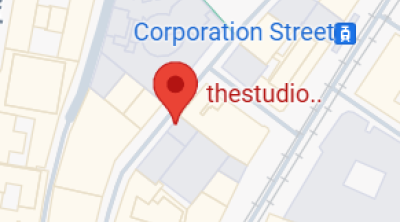 A snippet from Google Maps showing the location of thestudio, Cannon St, Birmingham