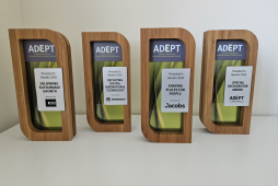 an image showing the trophies awarded at the 2026 ADEPT President's awards