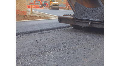 close up of road resurfacing works